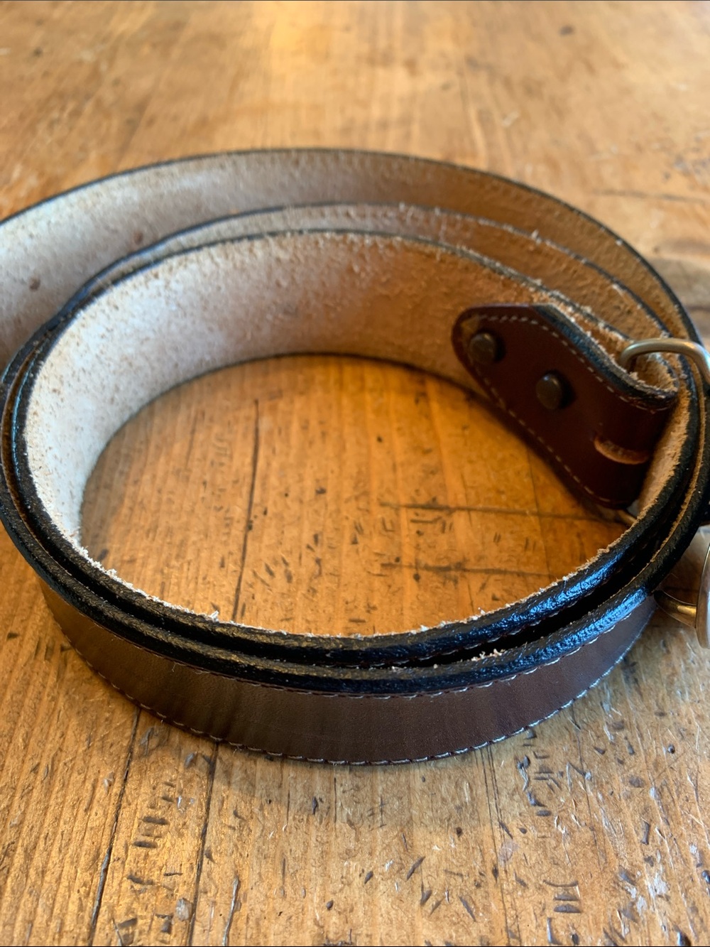 Brown Leather Belt with Agate Stone Buckle - Picture 4 of 16